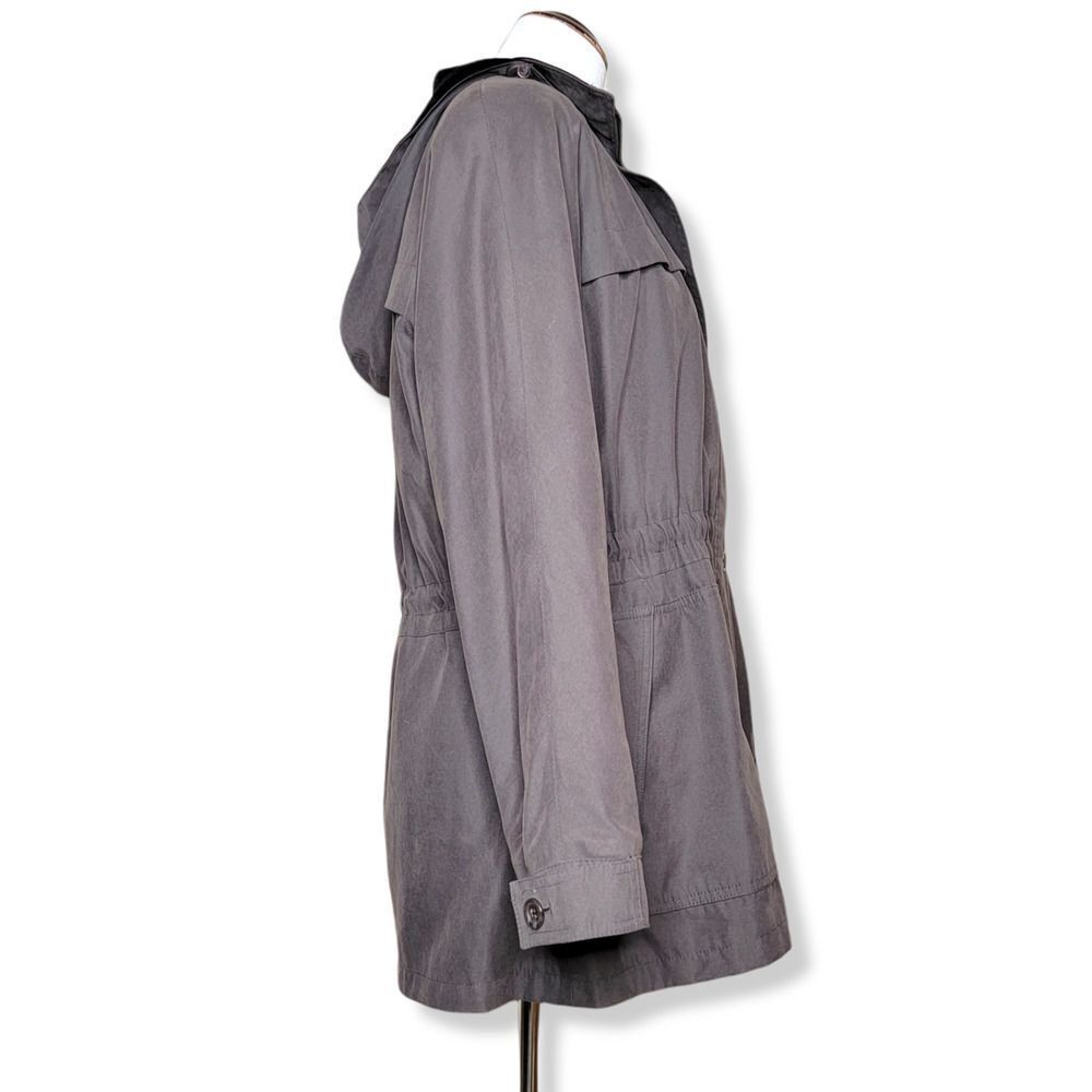 Gallery Velvet Hood Coat Gray Black Size XL - Picture 2 of 16